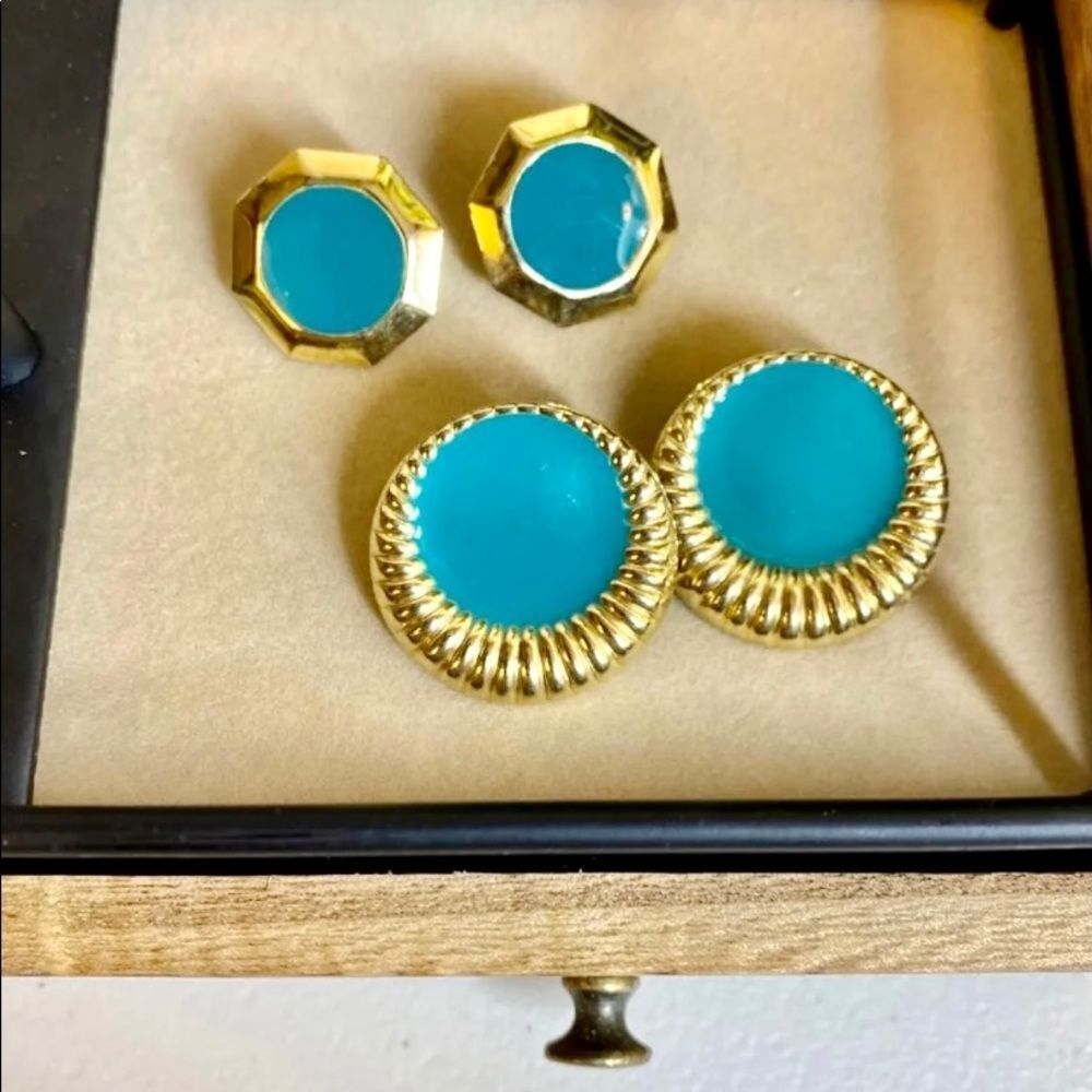 Retro Turquoise Earrings‎ Set